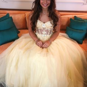 Yellow ball gown prom dress